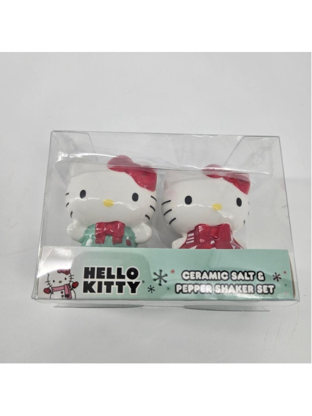 Hello Kitty Christmas Salt Pepper Shakers NEW Sanrio Holiday Ceramic Set Decor